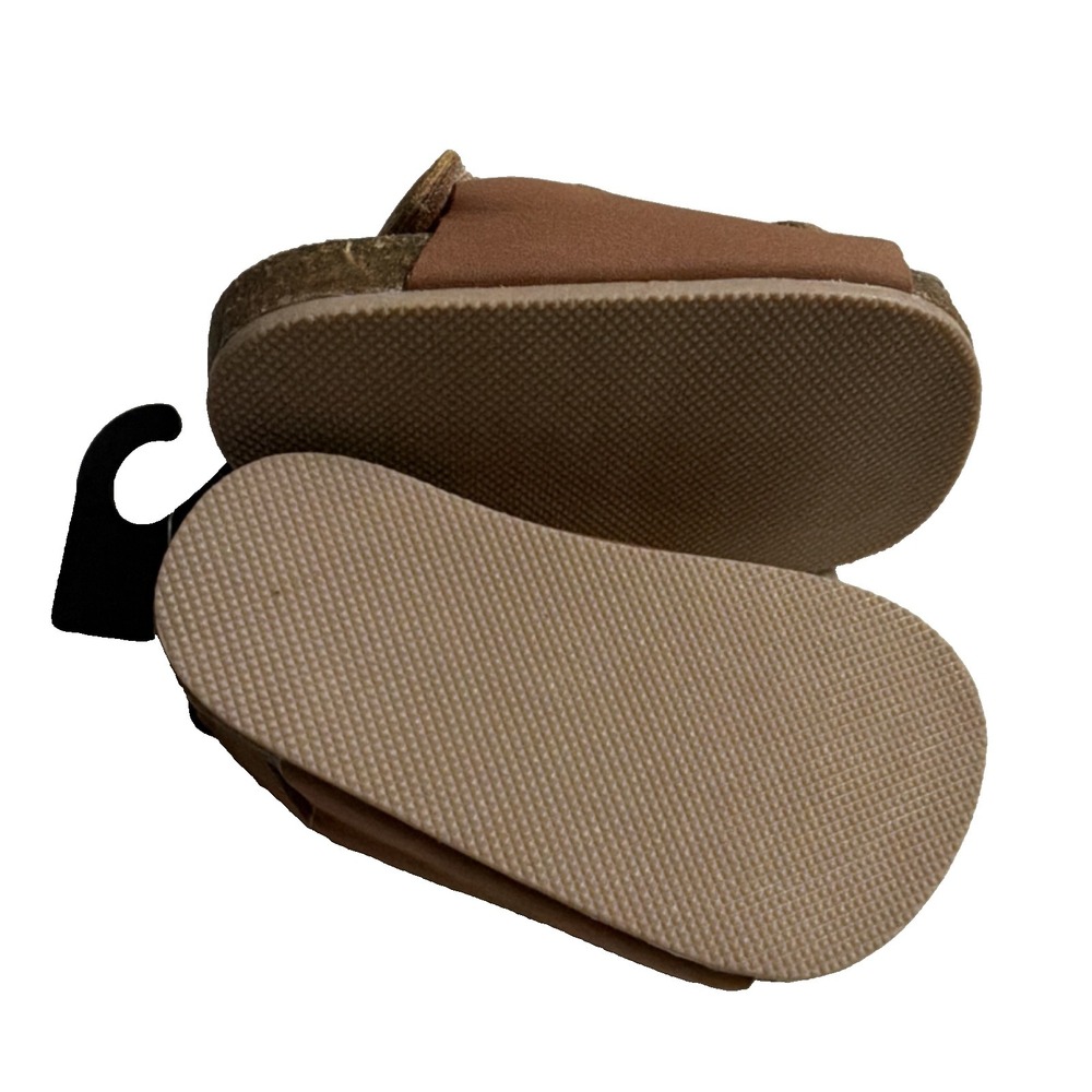 Carter's Child 3/6m of Mine Brown Baby Sandals Hook & Loop Adjustable Strap - Picture 5 of 7